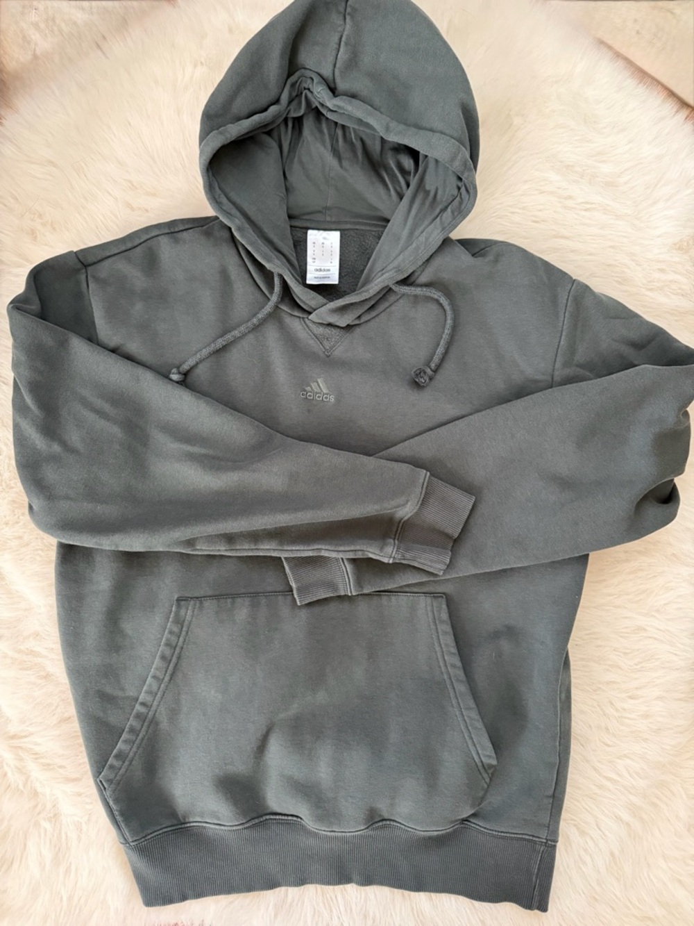 adidas ALL SZN Fleece Hoodie Ivy color Gray Green Mens Size Small